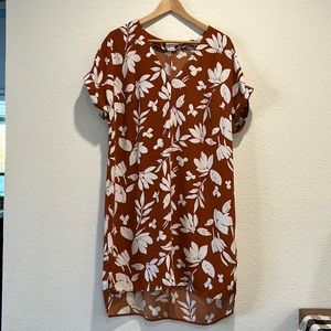 Burnt orange floral dress